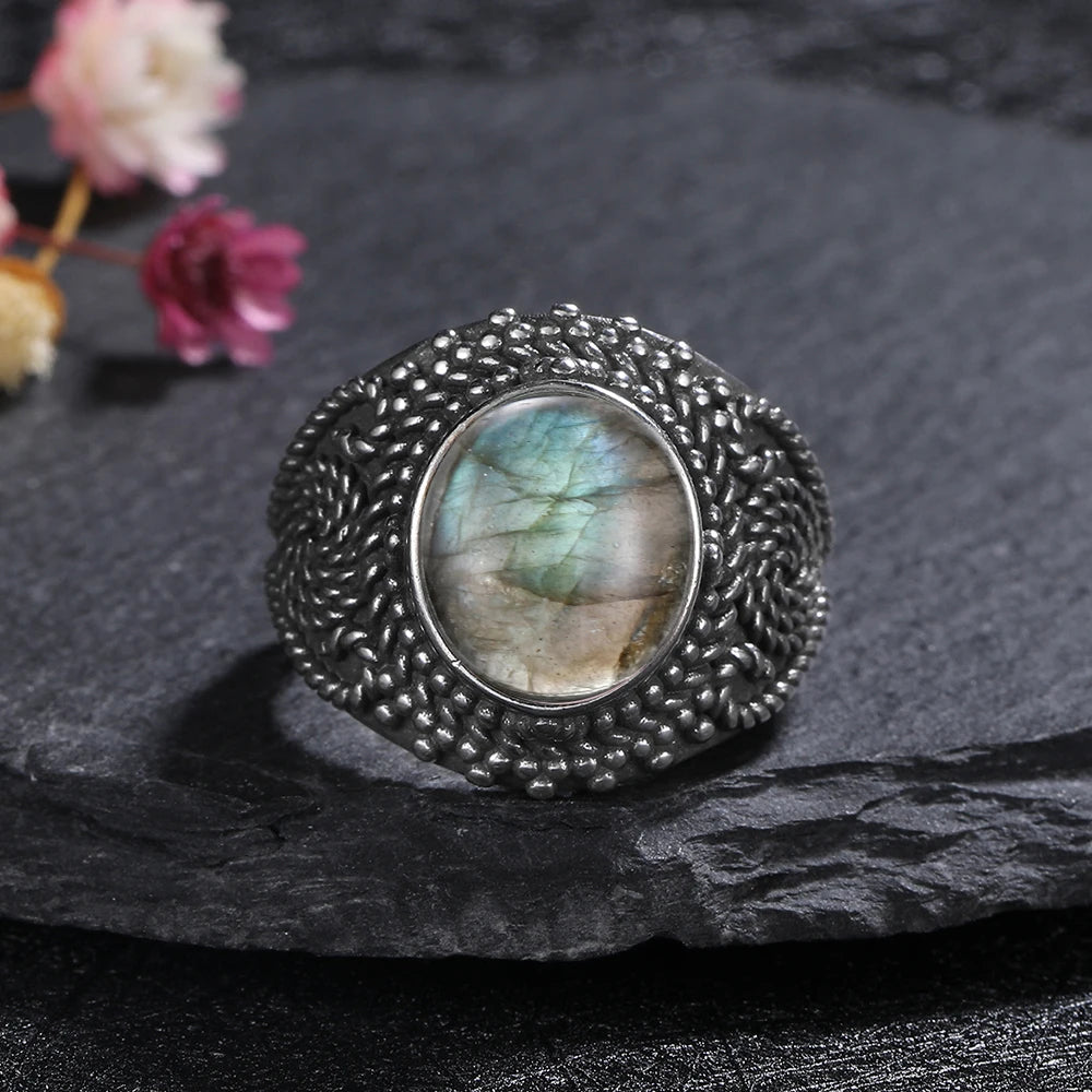 925 Sterling Silver Rings - Labradorite Collection - non-plated