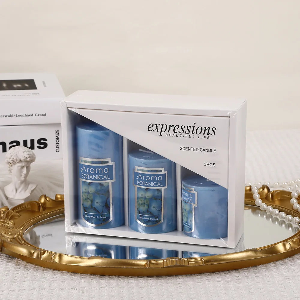 Scented Pillar Candles - 3 Pcs Set