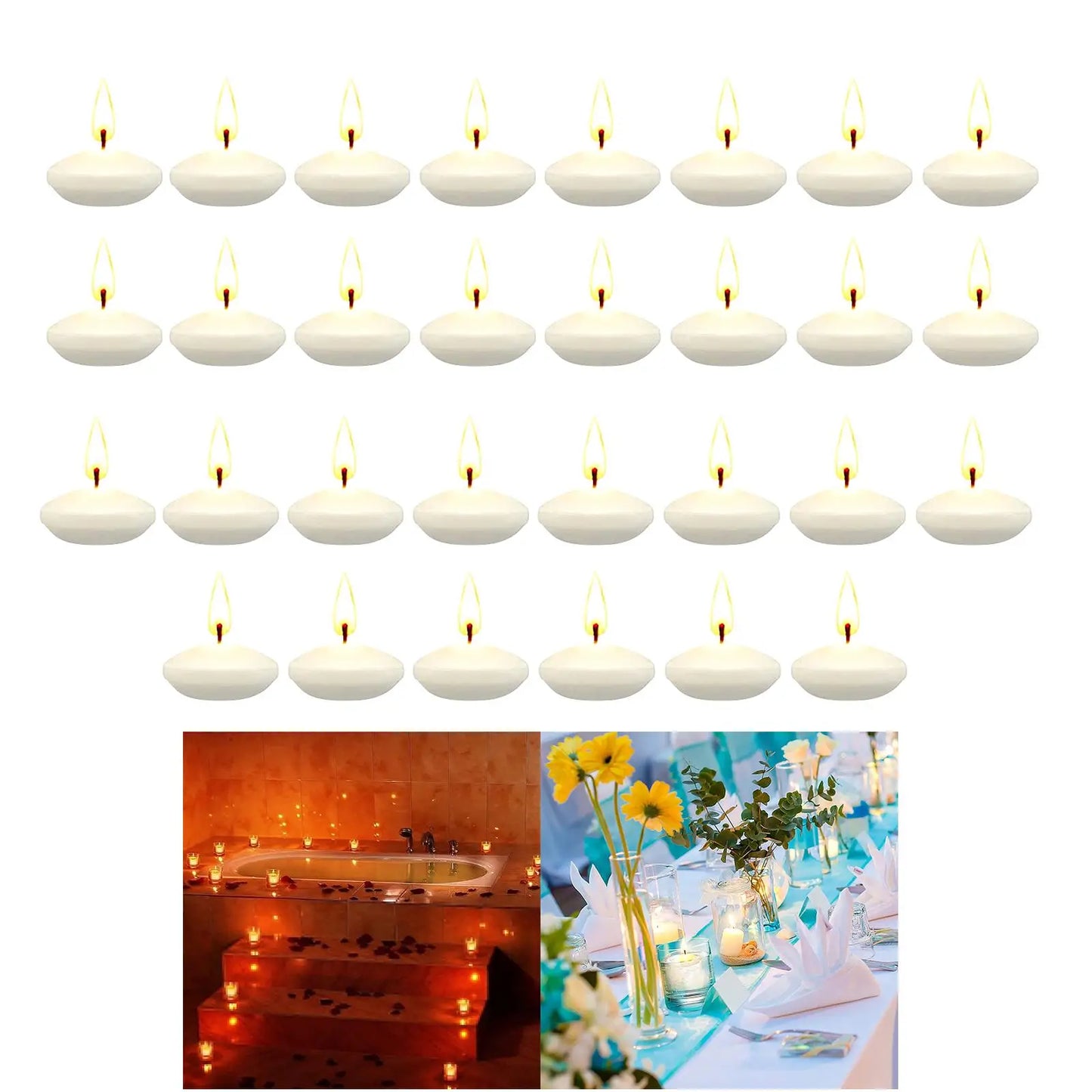 Unscented Floating Candles - 30PCS