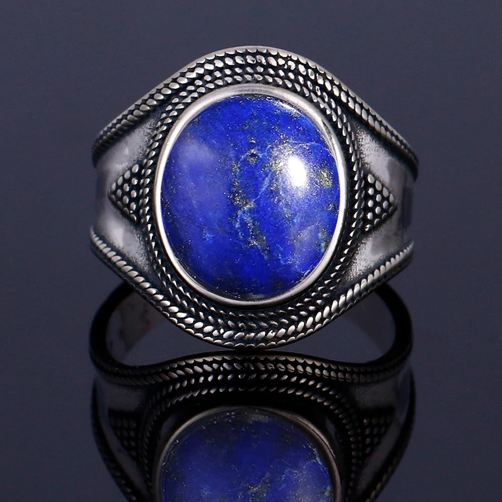 925 Sterling Silver Rings - Lapis Lazuli Collection - non-plated