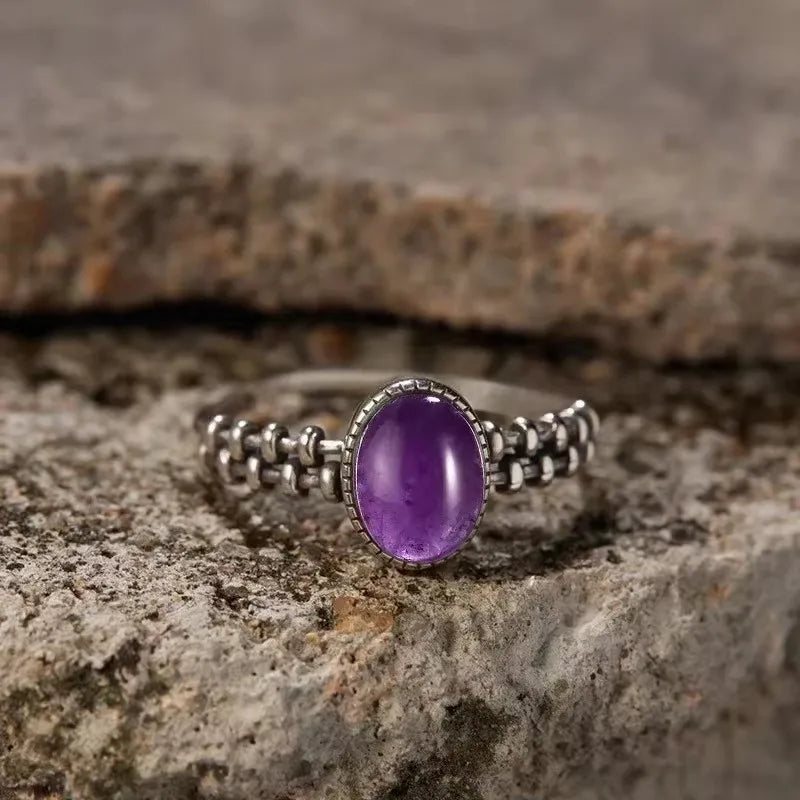 925 Sterling Silver Rings - Amethyst Collection - non-plated