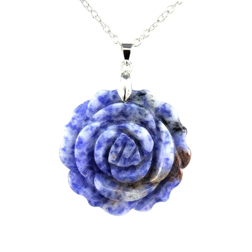 Crystal Rose Necklace With Chain