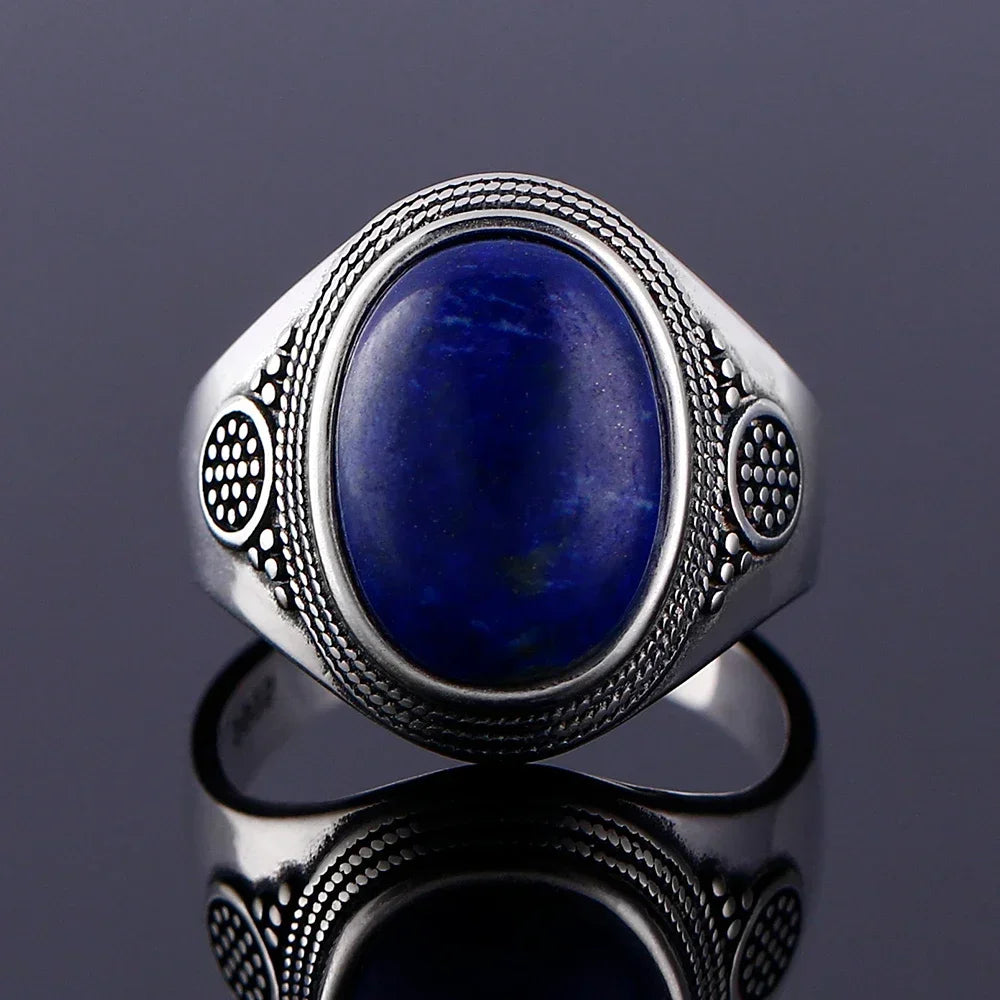 925 Sterling Silver Rings - Lapis Lazuli Collection - non-plated
