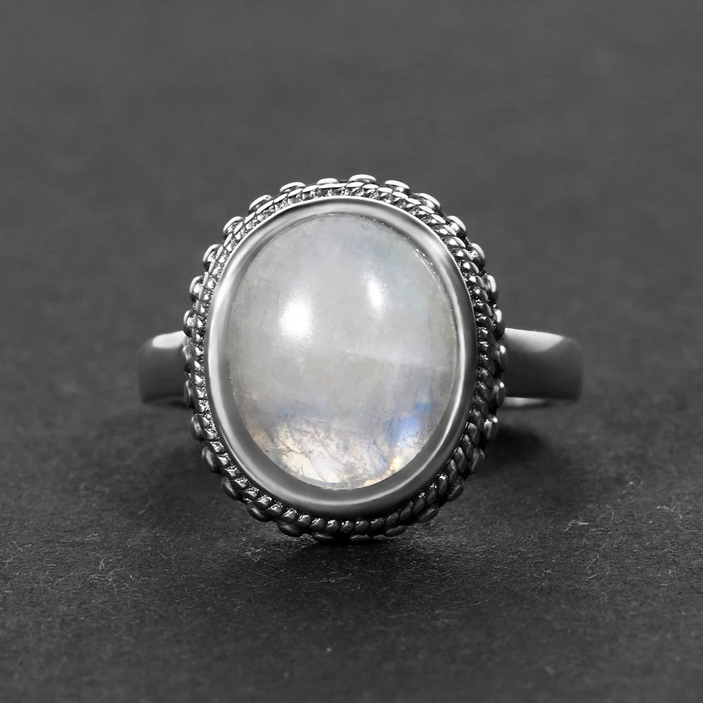 925 Sterling Silver Rings - Moonstone Collection - non-plated