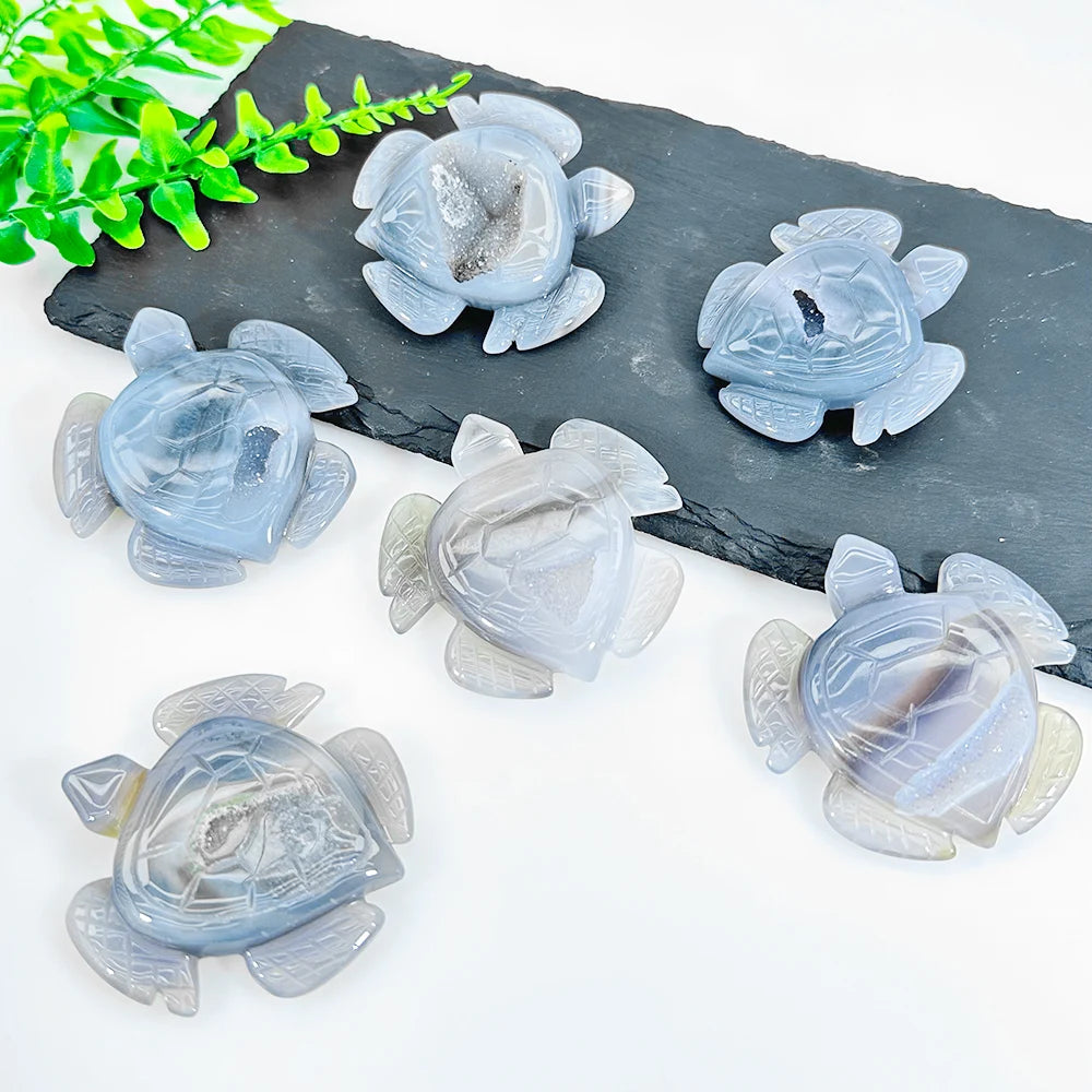Druzy Agate Crystal Carvings - Spirit Collection