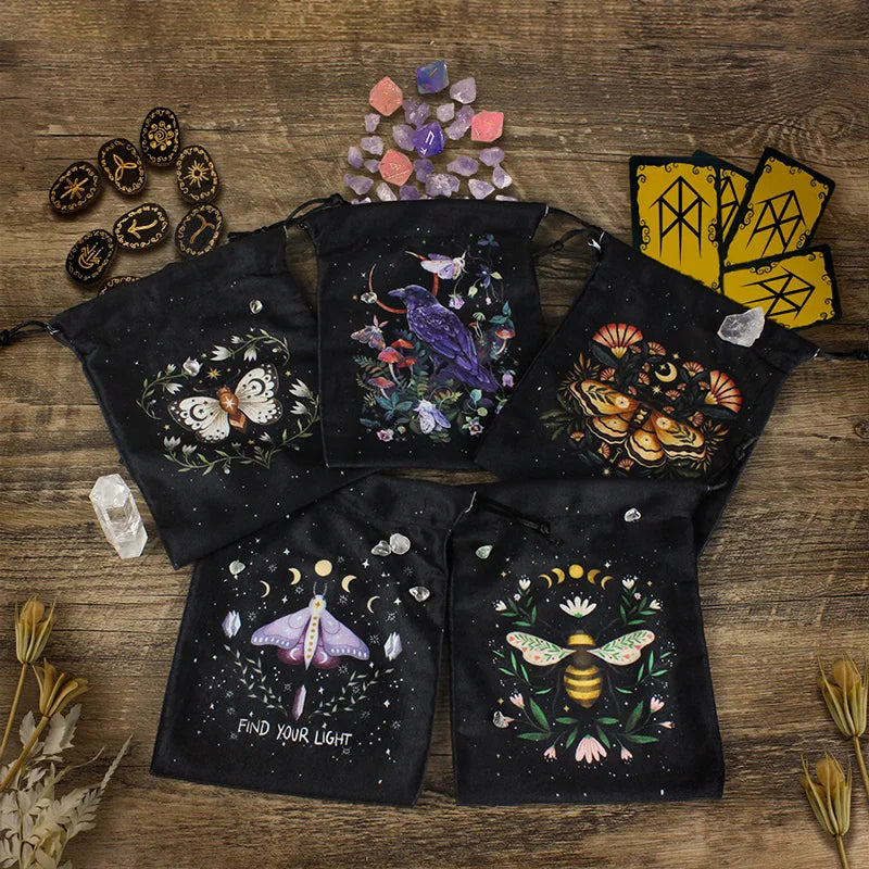 Tarot/Oracle Deck Bags - Moth and Botanicals Collection