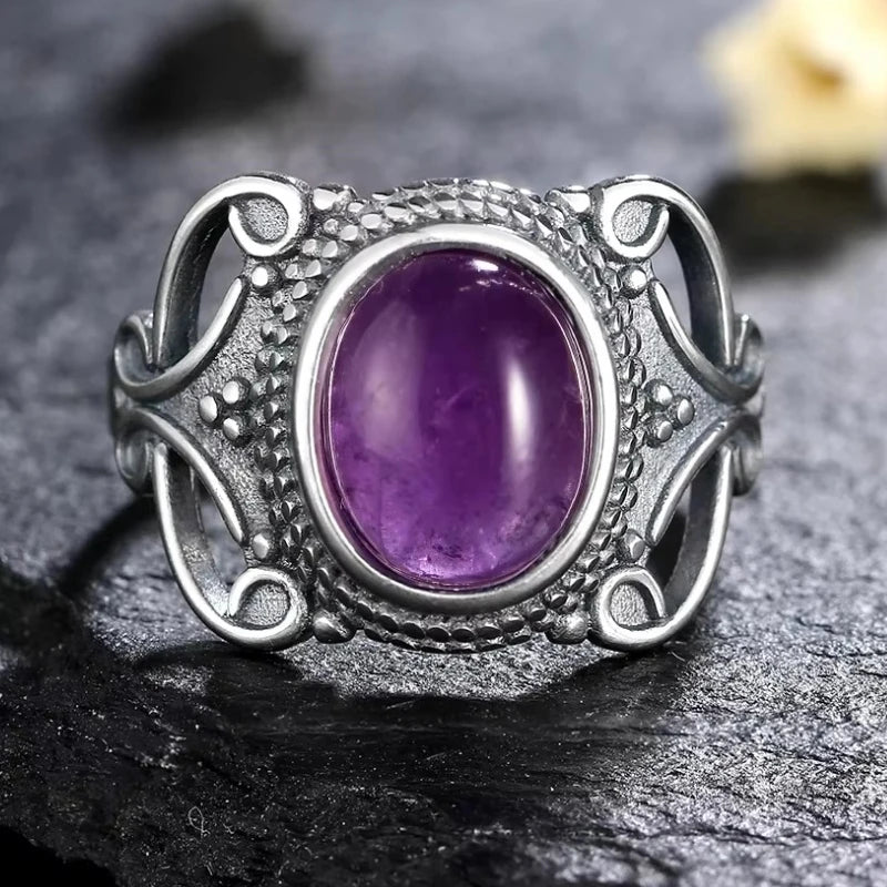 925 Sterling Silver Rings - Amethyst Collection - non-plated