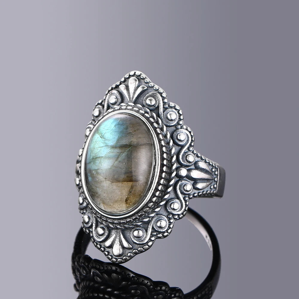 925 Sterling Silver Rings - Labradorite Collection - non-plated