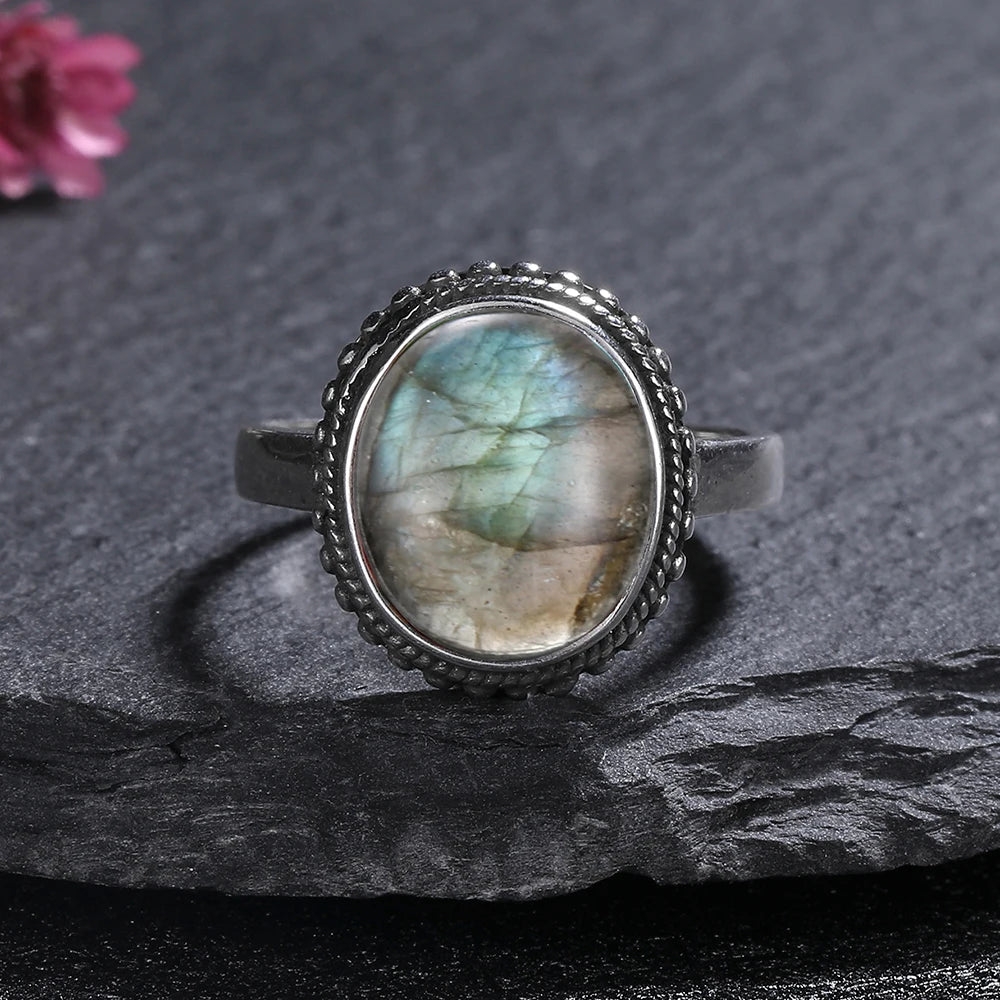 925 Sterling Silver Rings - Labradorite Collection - non-plated