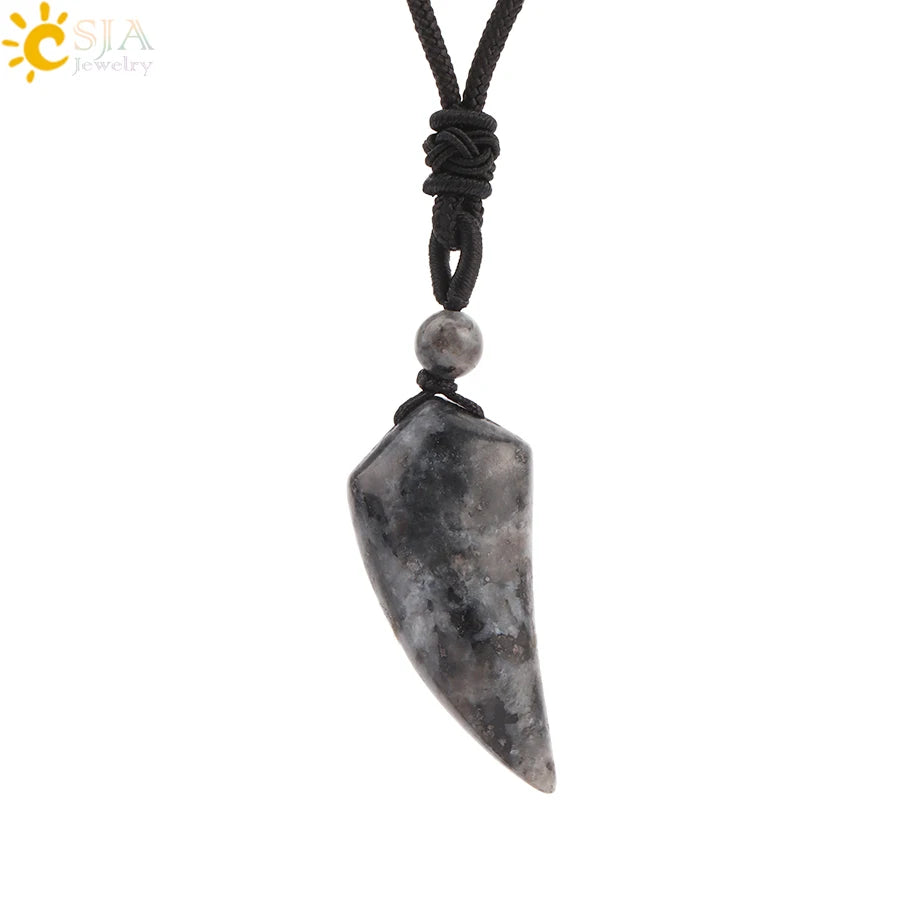 Crystal Dog Tooth Pendant Necklace
