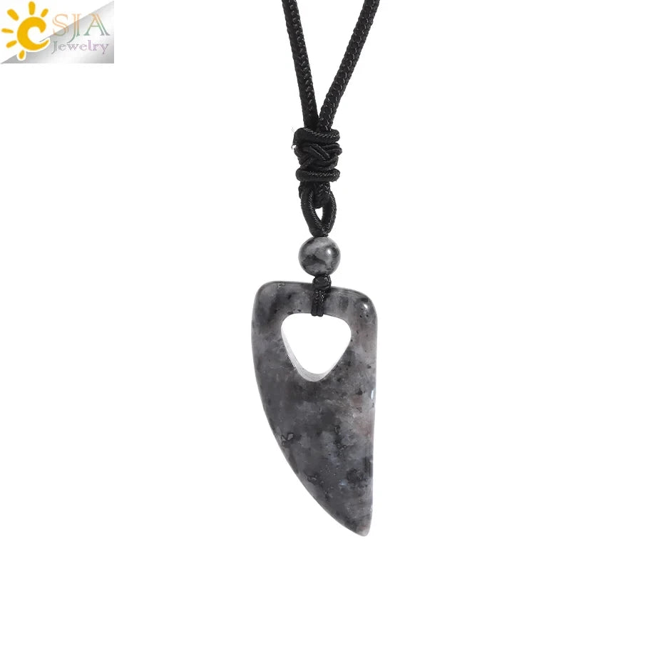 Crystal Dog Tooth Pendant Necklace