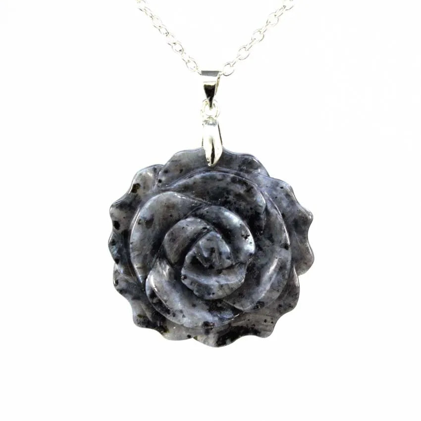 Crystal Rose Necklace With Chain