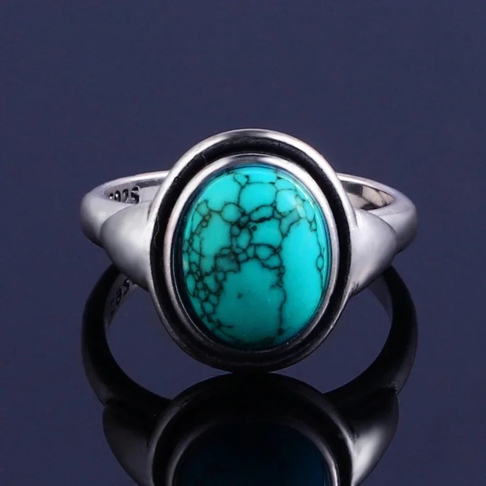 925 Sterling Silver Rings - Turquoise Collection - non-plated