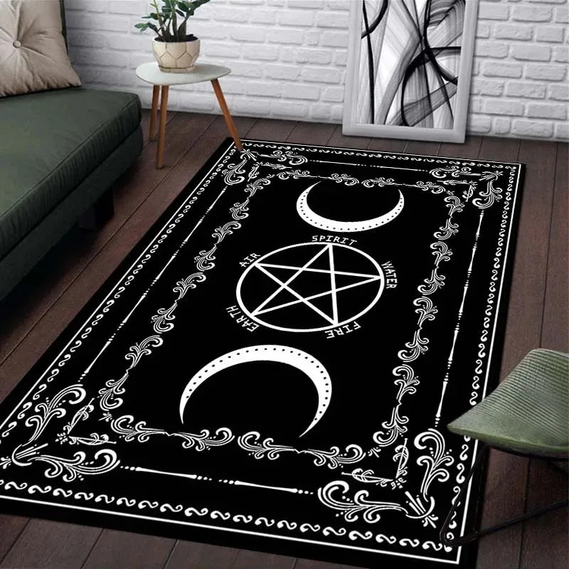 Moon Phase and Pentagram Rugs