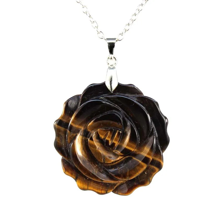 Crystal Rose Necklace With Chain