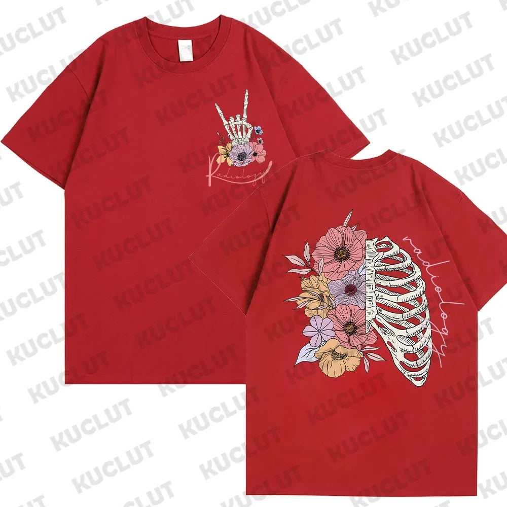 Floral Skeleton T-Shirt