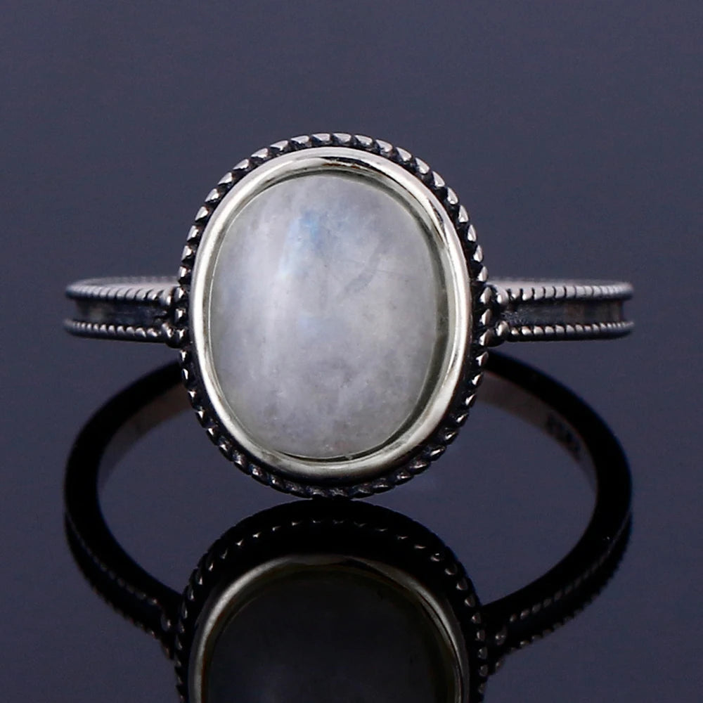 925 Sterling Silver Rings - Moonstone Collection - non-plated
