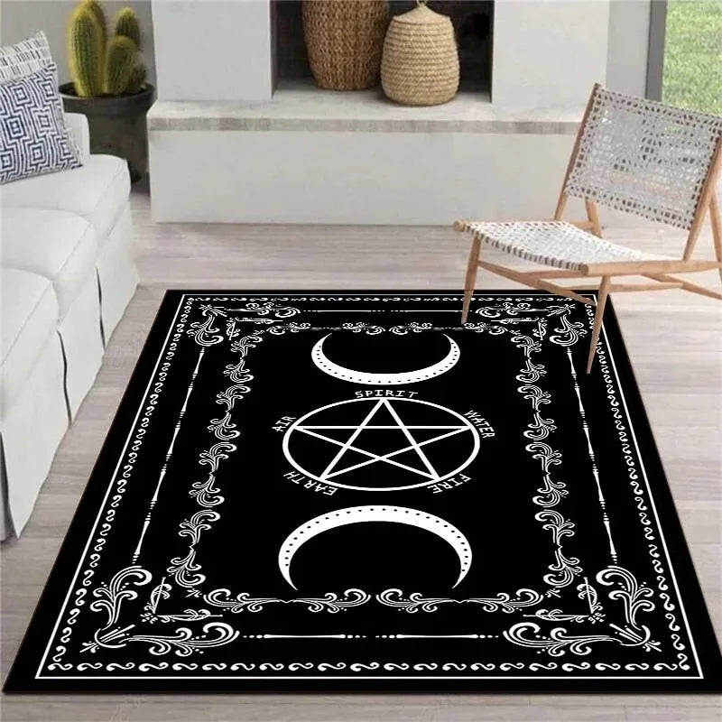 Moon Phase and Pentagram Rugs