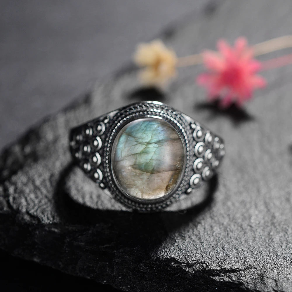 925 Sterling Silver Rings - Labradorite Collection - non-plated