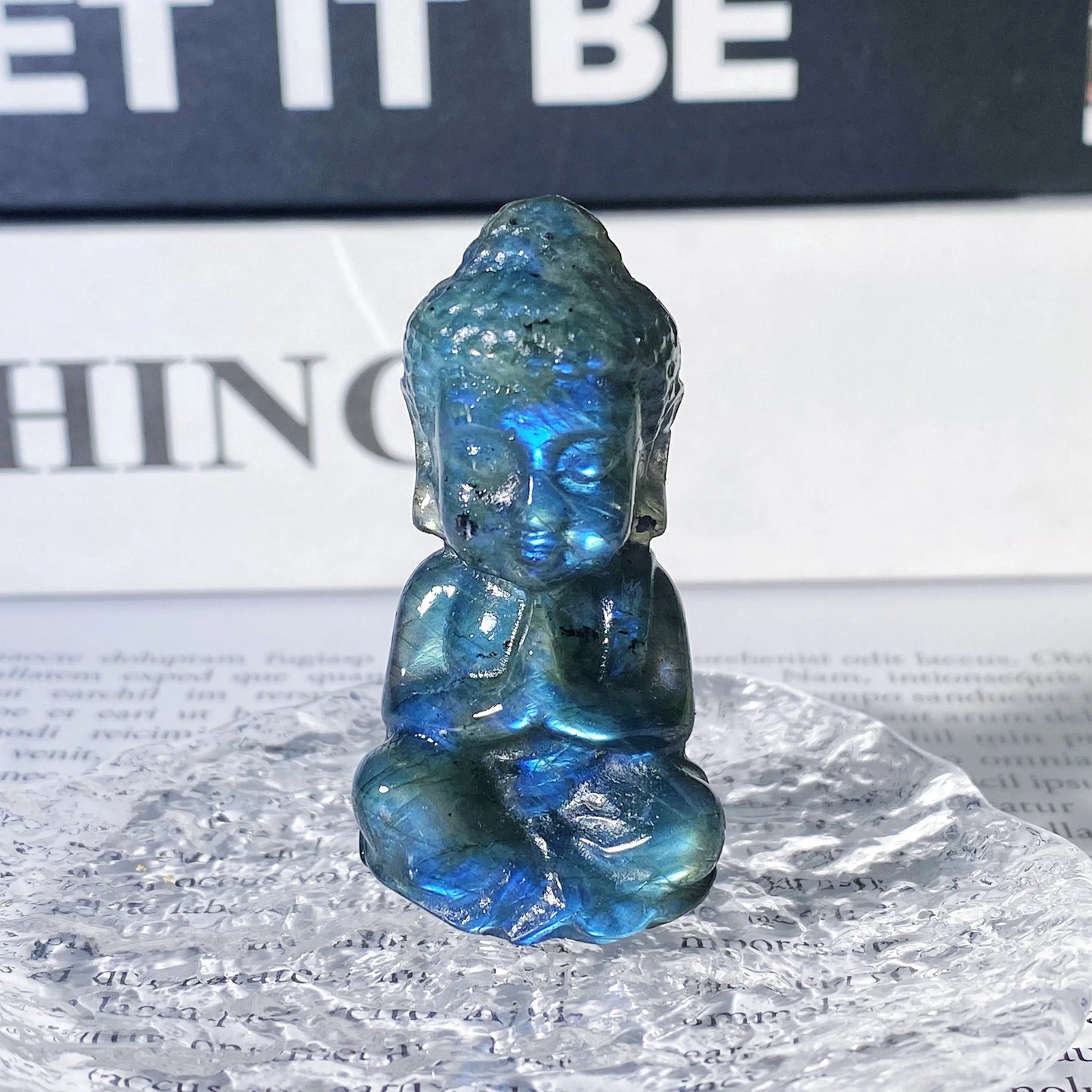 Labradorite Sitting Buddha Crystal Carving