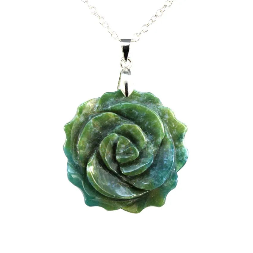 Crystal Rose Necklace With Chain