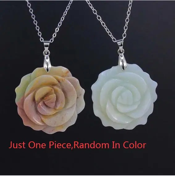 Crystal Rose Necklace With Chain