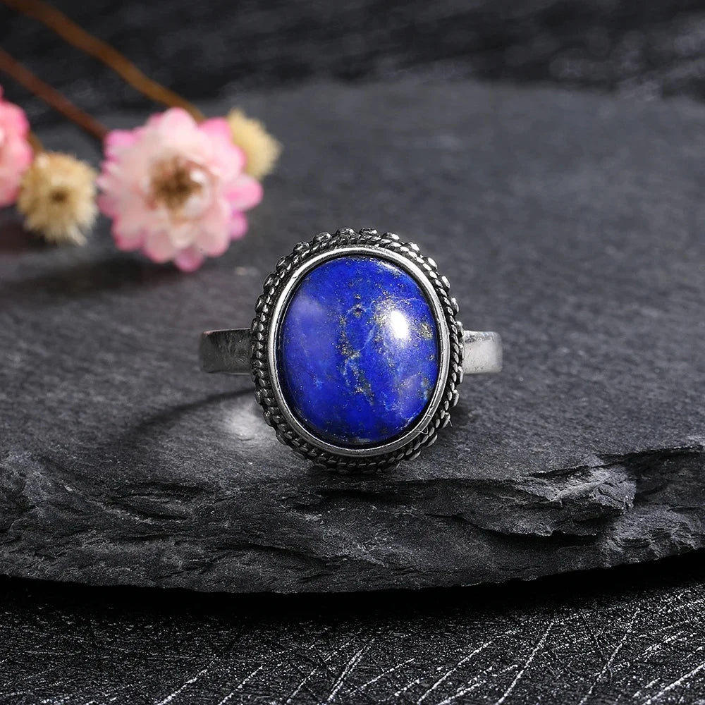 925 Sterling Silver Rings - Lapis Lazuli Collection - non-plated