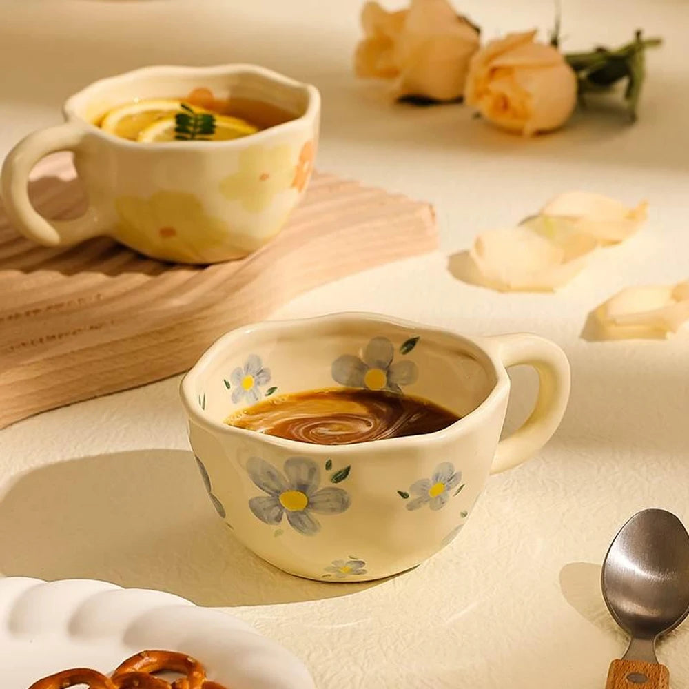 Handmade Floral Tea Cup - 8.5oz