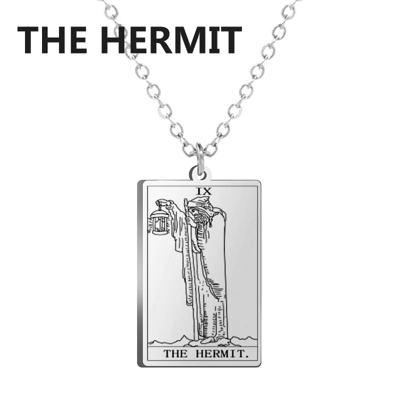 Stainless Steel Tarot Necklaces - Classic Collection - Rhodium, 14k Rose Gold or 18k Yellow Gold Plated
