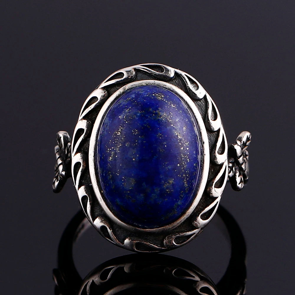 925 Sterling Silver Rings - Lapis Lazuli Collection - non-plated