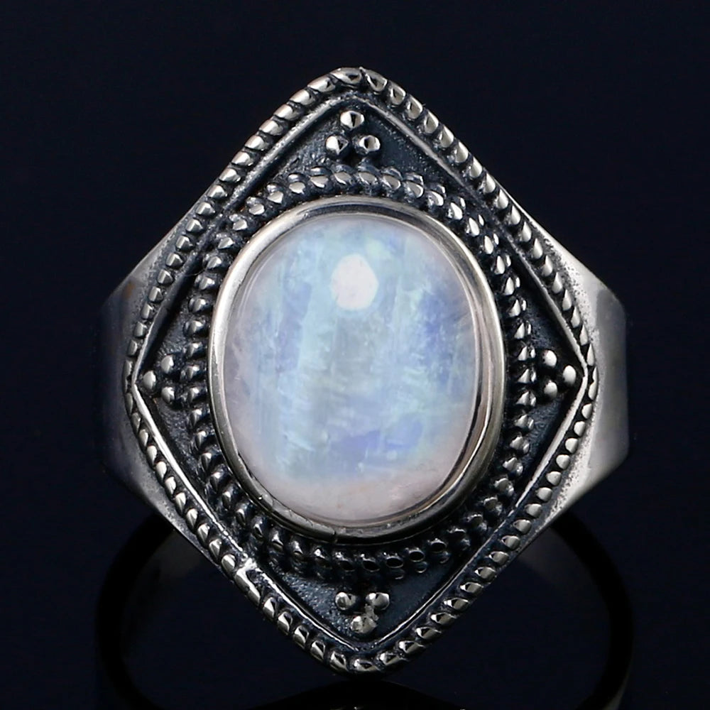 925 Sterling Silver Rings - Moonstone Collection - non-plated
