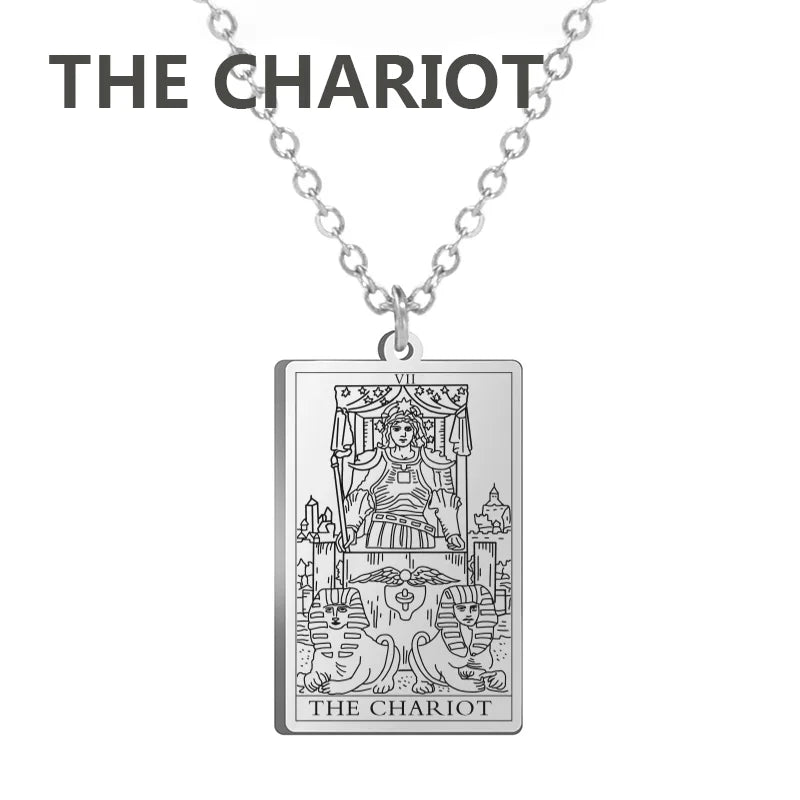 Stainless Steel Tarot Necklaces - Classic Collection - Rhodium, 14k Rose Gold or 18k Yellow Gold Plated