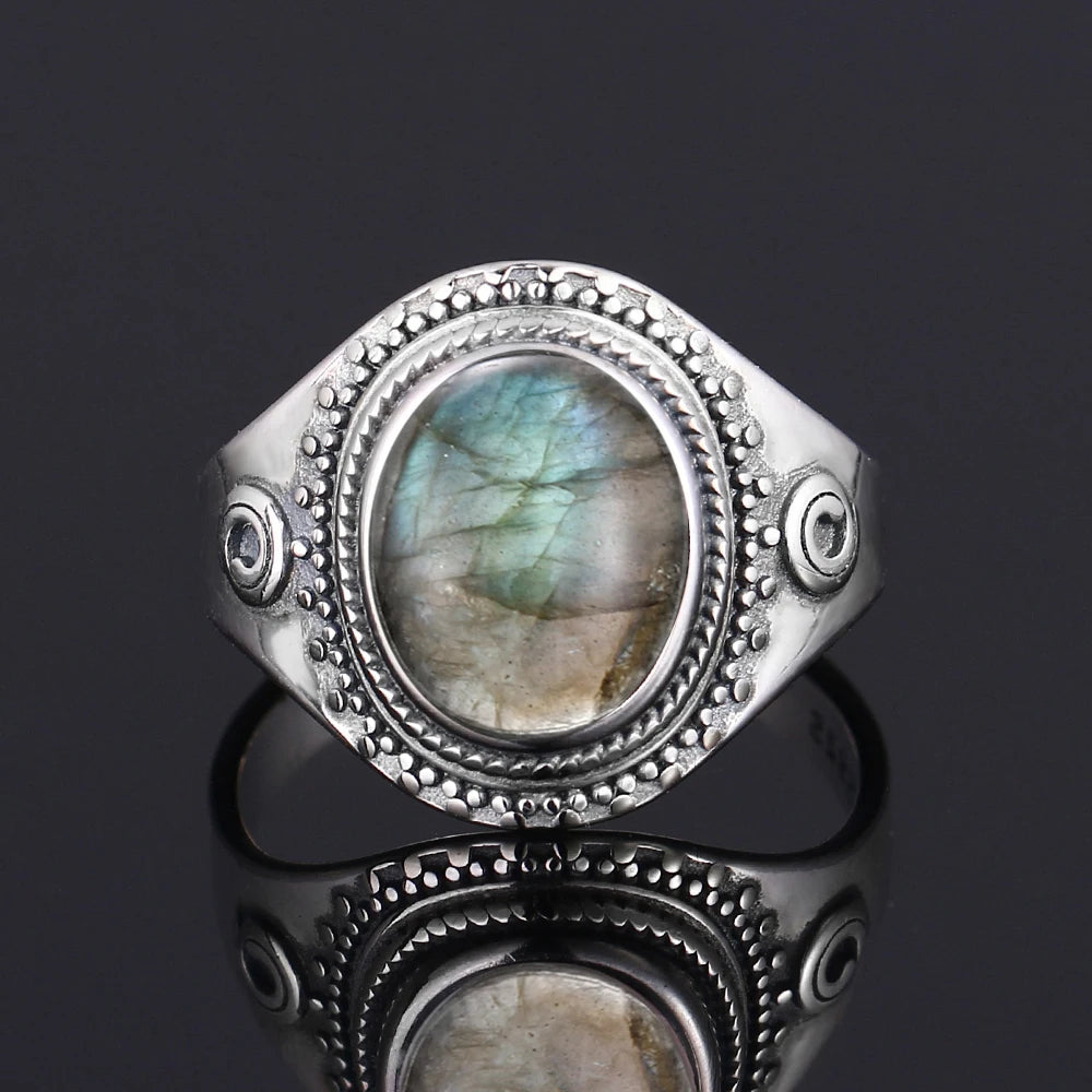 925 Sterling Silver Rings - Labradorite Collection - non-plated