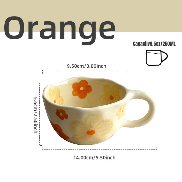 Handmade Floral Tea Cup - 8.5oz