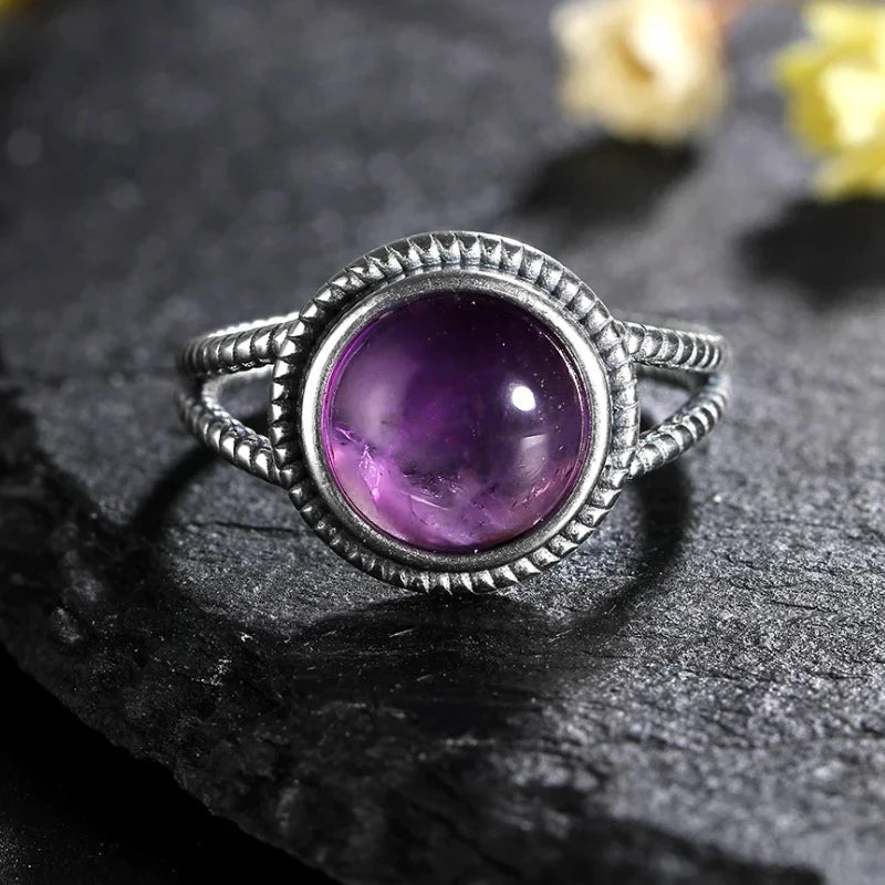 925 Sterling Silver Rings - Amethyst Collection - non-plated