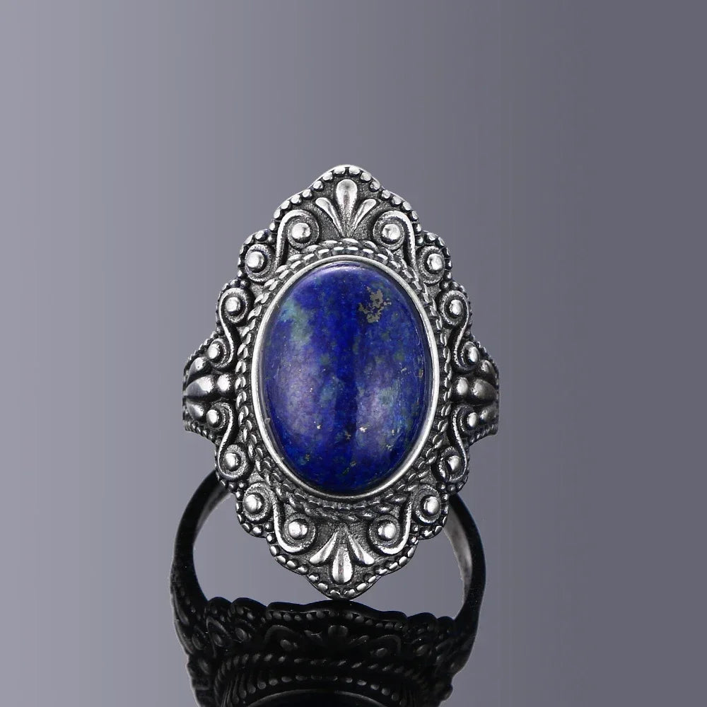 925 Sterling Silver Rings - Lapis Lazuli Collection - non-plated