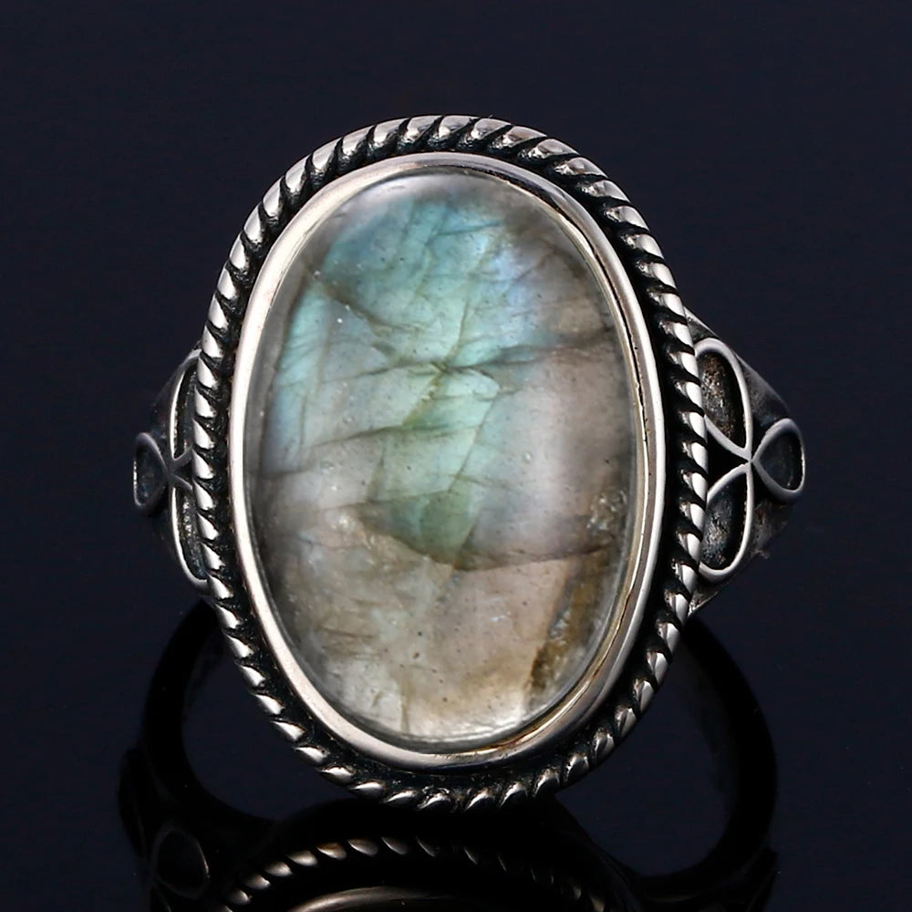 925 Sterling Silver Rings - Labradorite Collection - non-plated