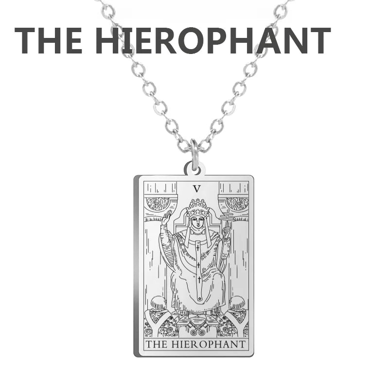 Stainless Steel Tarot Necklaces - Classic Collection - Rhodium, 14k Rose Gold or 18k Yellow Gold Plated