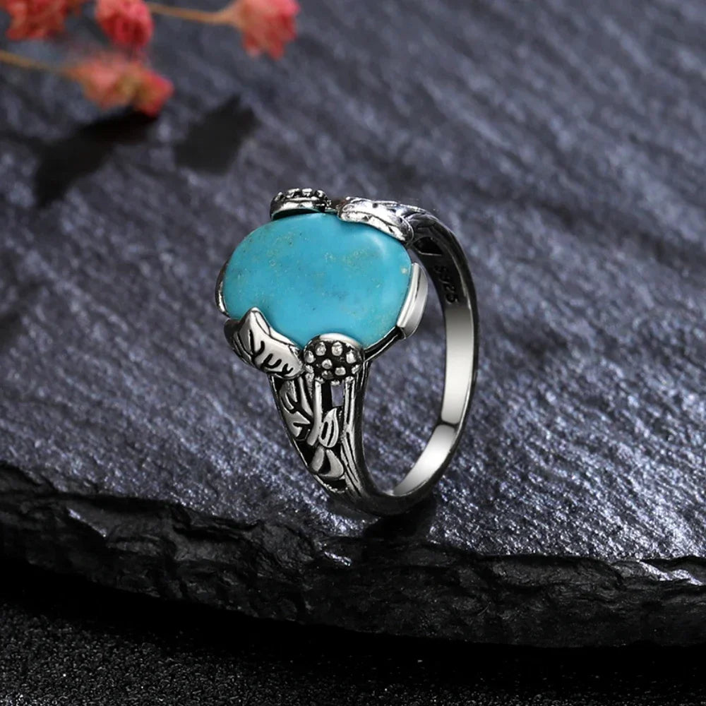 925 Sterling Silver Rings - Turquoise Collection - non-plated