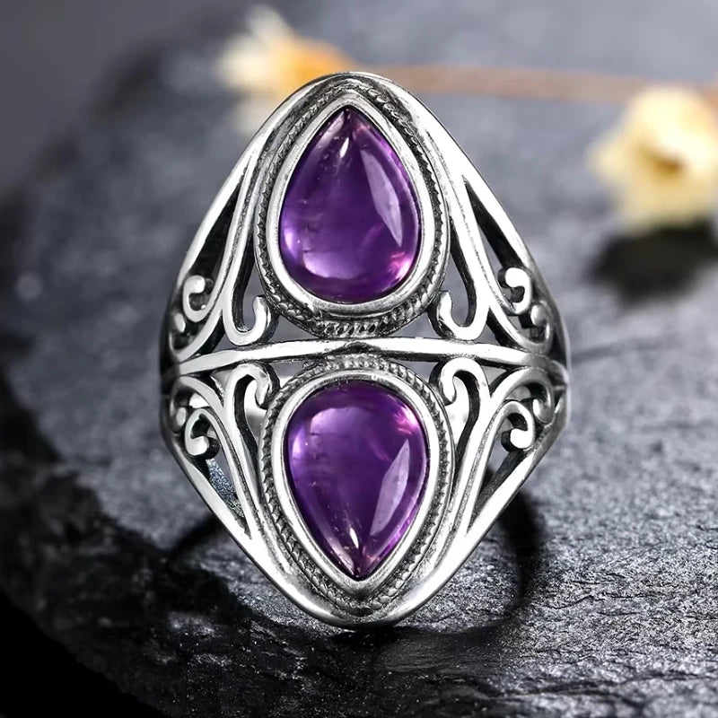 925 Sterling Silver Rings - Amethyst Collection - non-plated