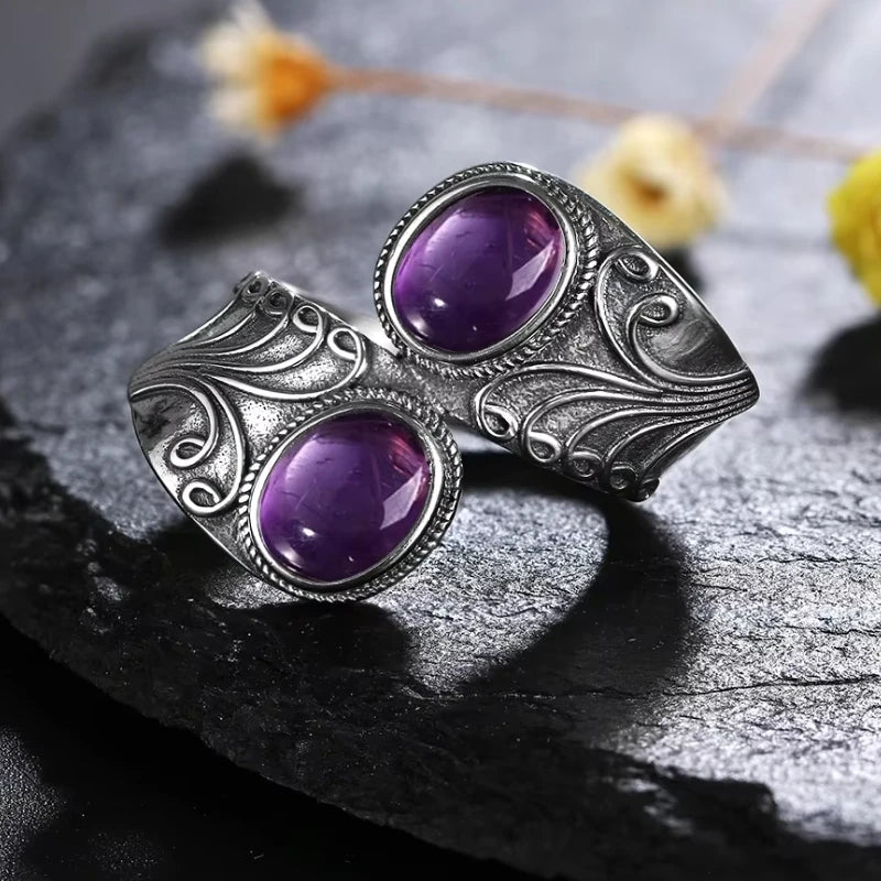 925 Sterling Silver Rings - Amethyst Collection - non-plated