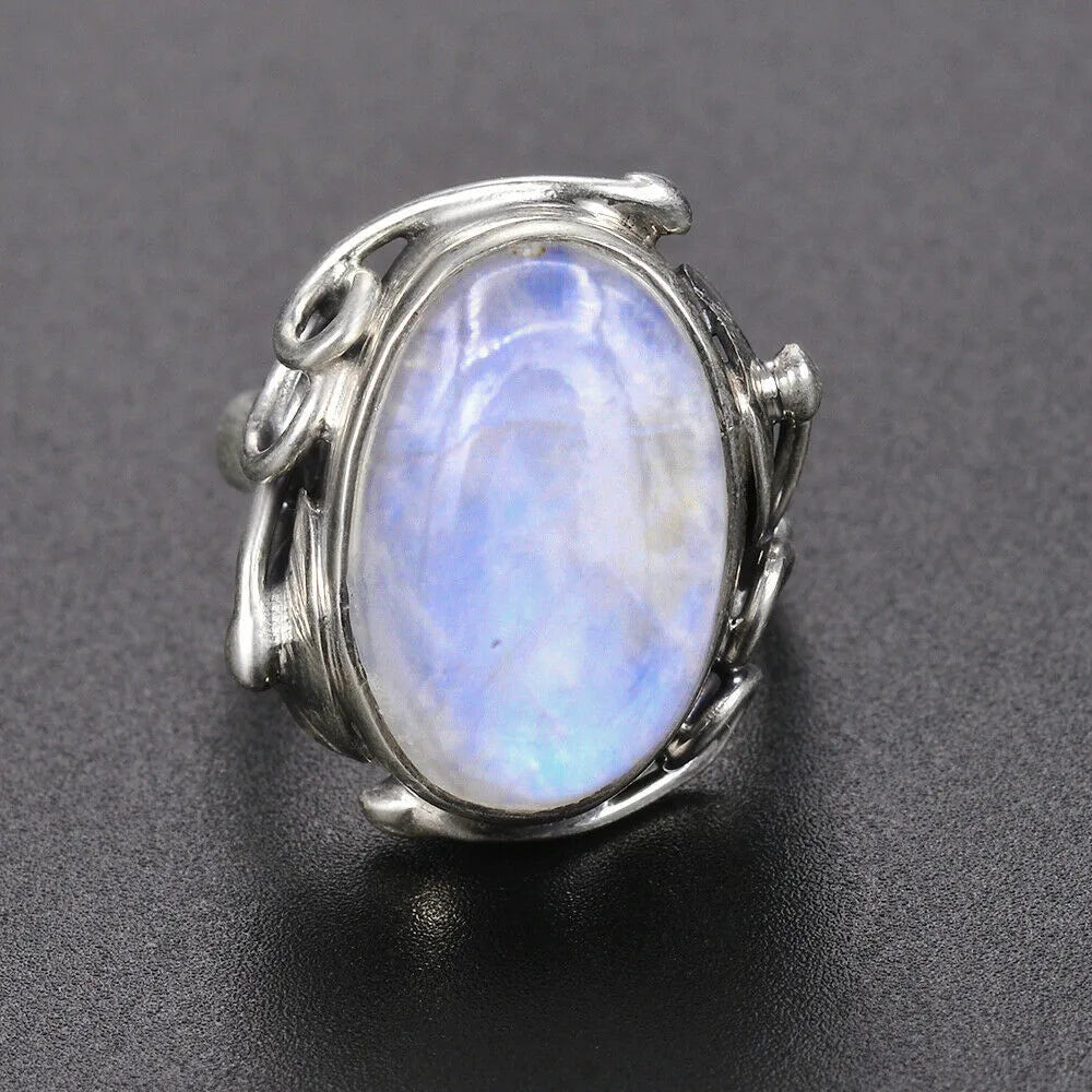 925 Sterling Silver Rings - Moonstone Collection - non-plated
