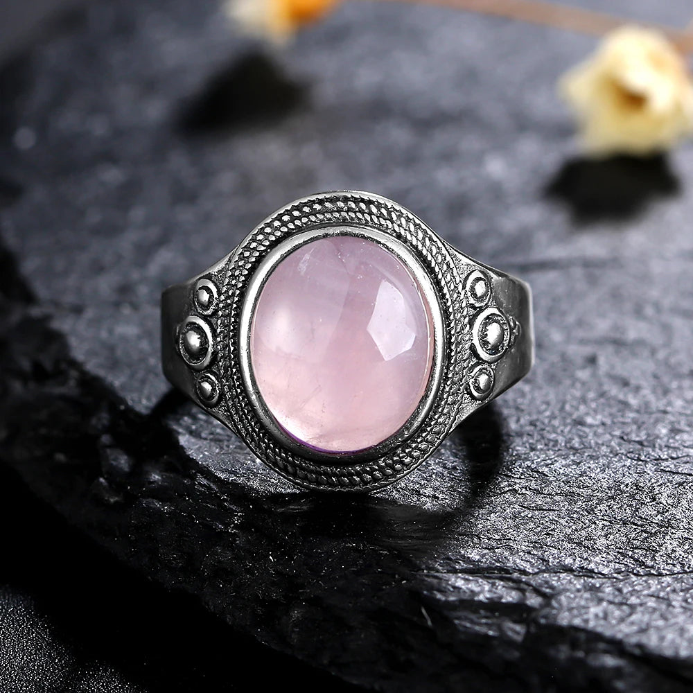 925 Sterling Silver Rings - Rose Quartz Collection - non-plated