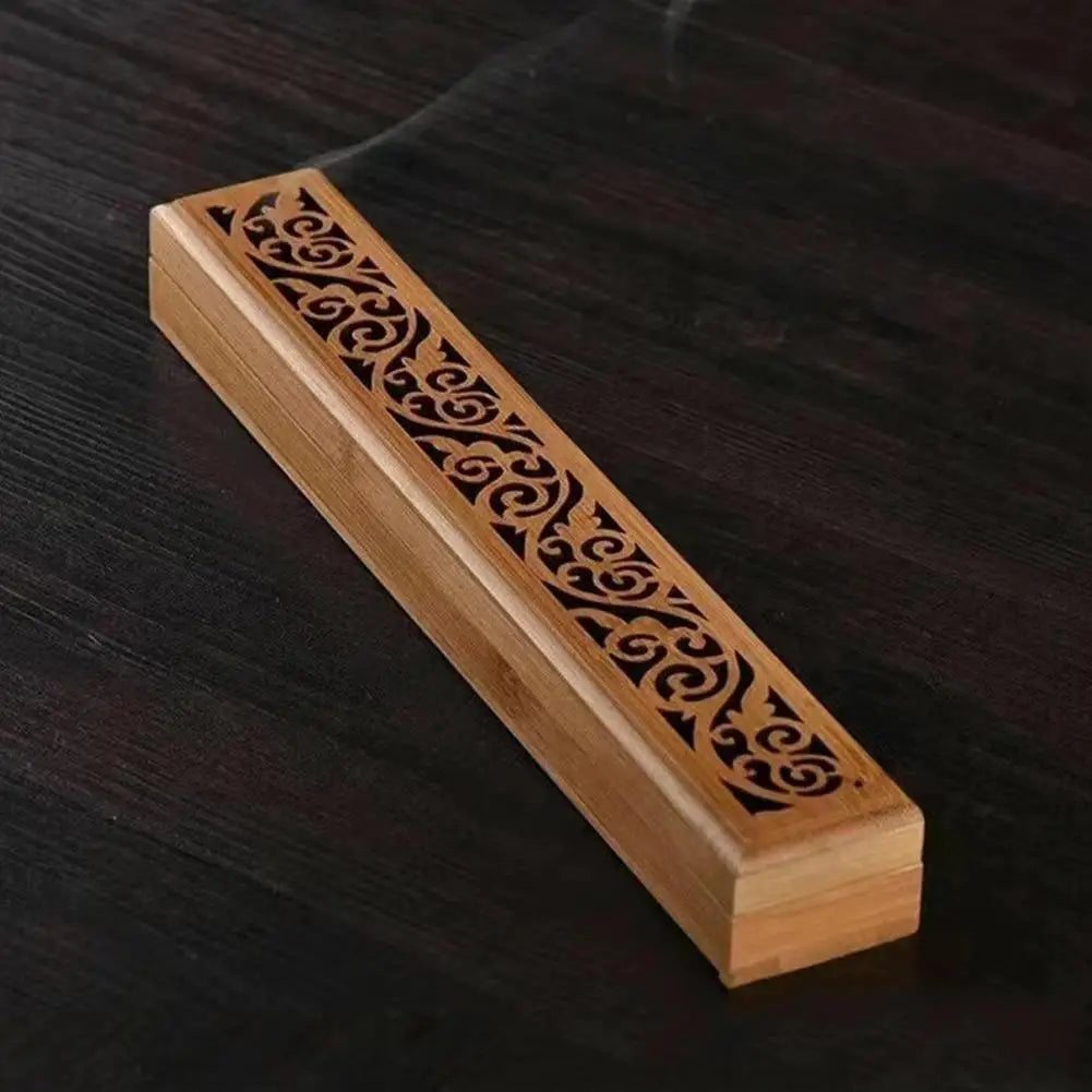 Bamboo Anti-Ash Incense Burner Box