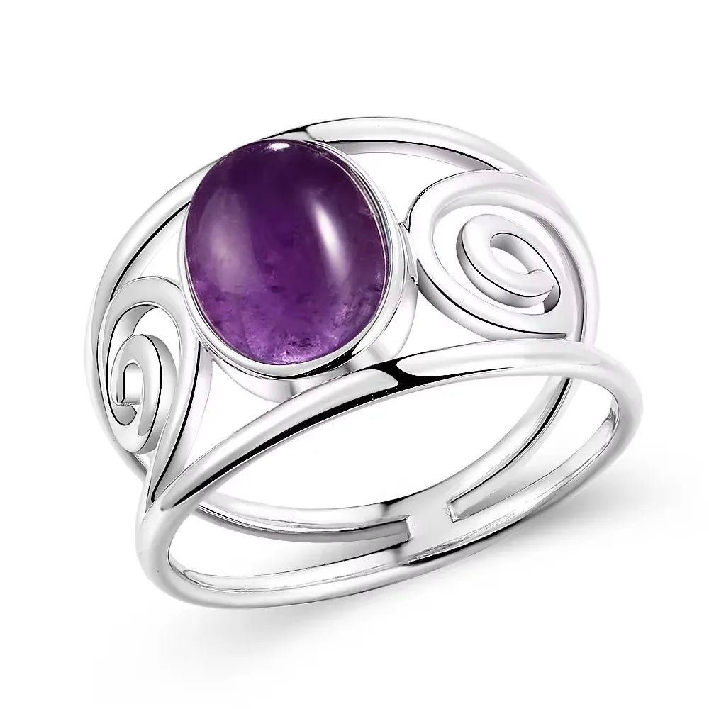 925 Sterling Silver Rings - Amethyst Collection - non-plated