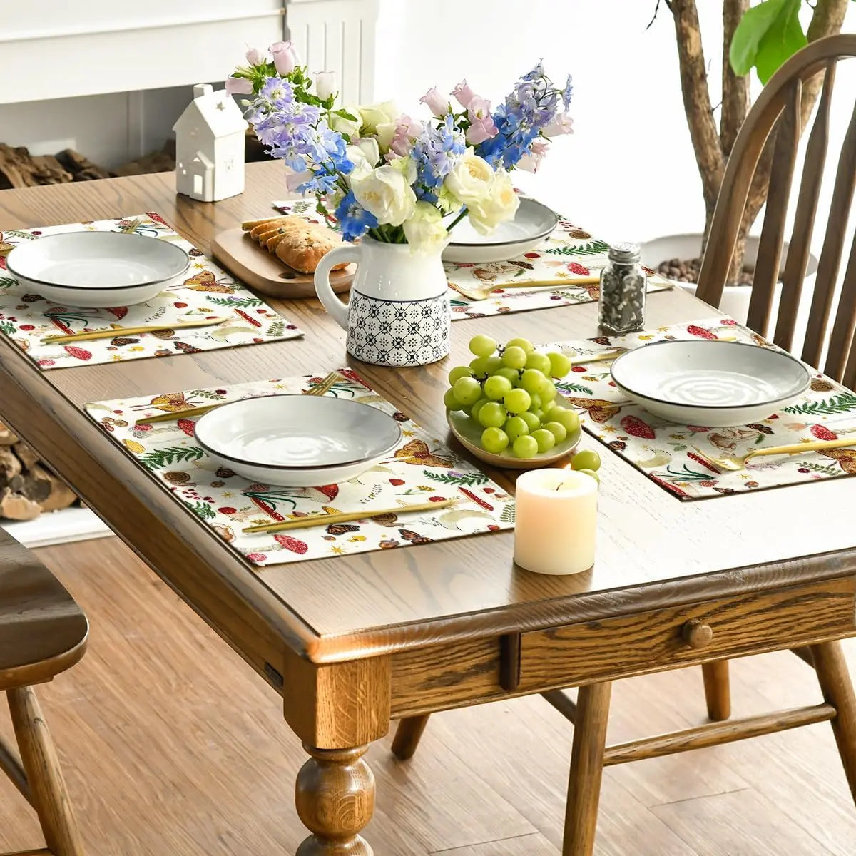 Forest Mushroom Placemats - 4/6/8PCS
