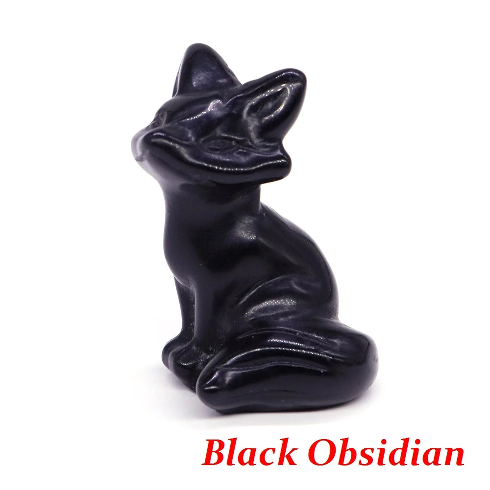 Mini Crystal Fox Carvings