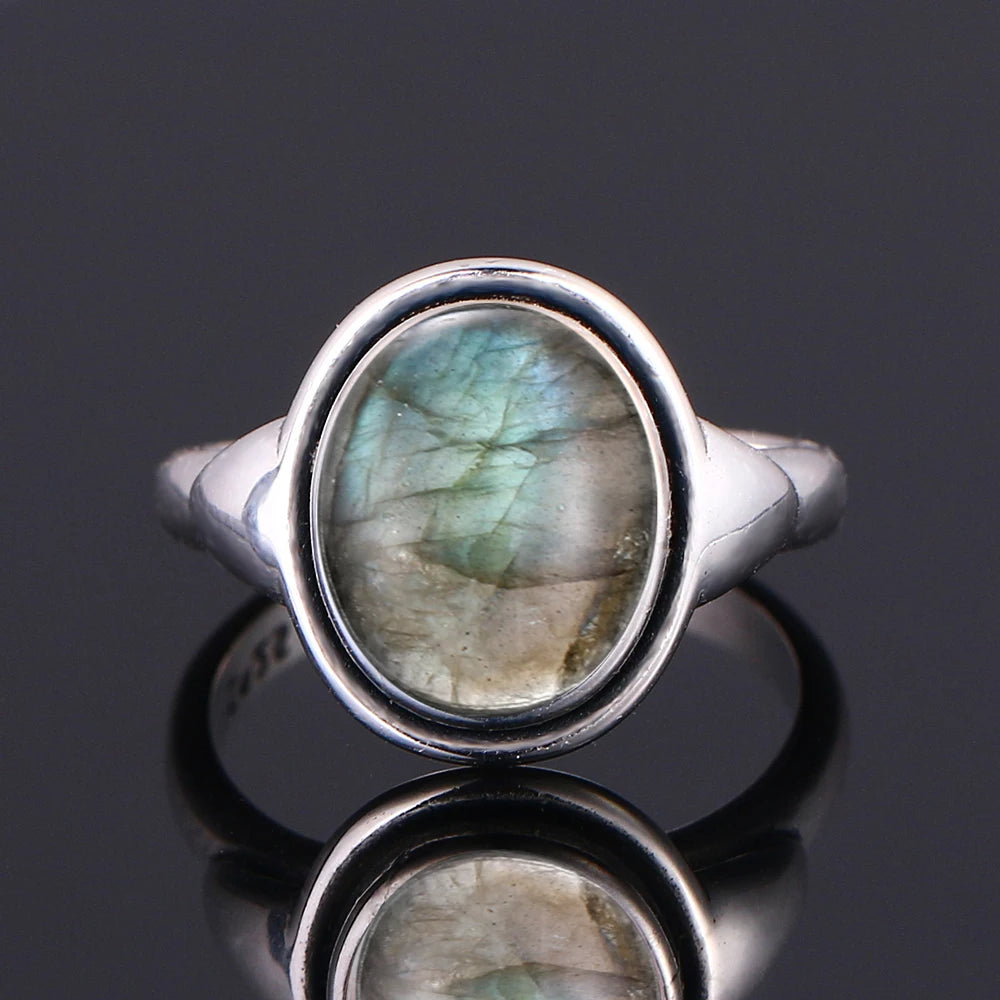 925 Sterling Silver Rings - Labradorite Collection - non-plated