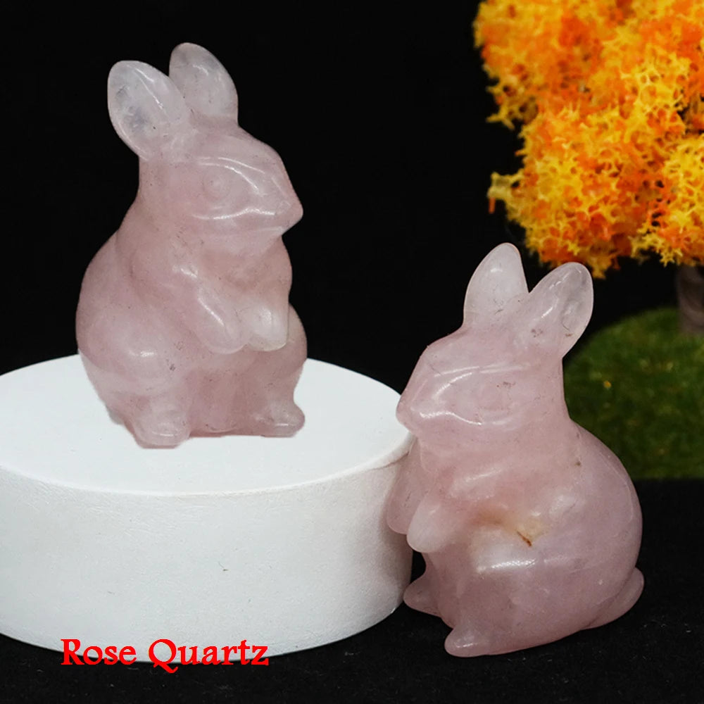 Mini Crystal Bunny Carvings