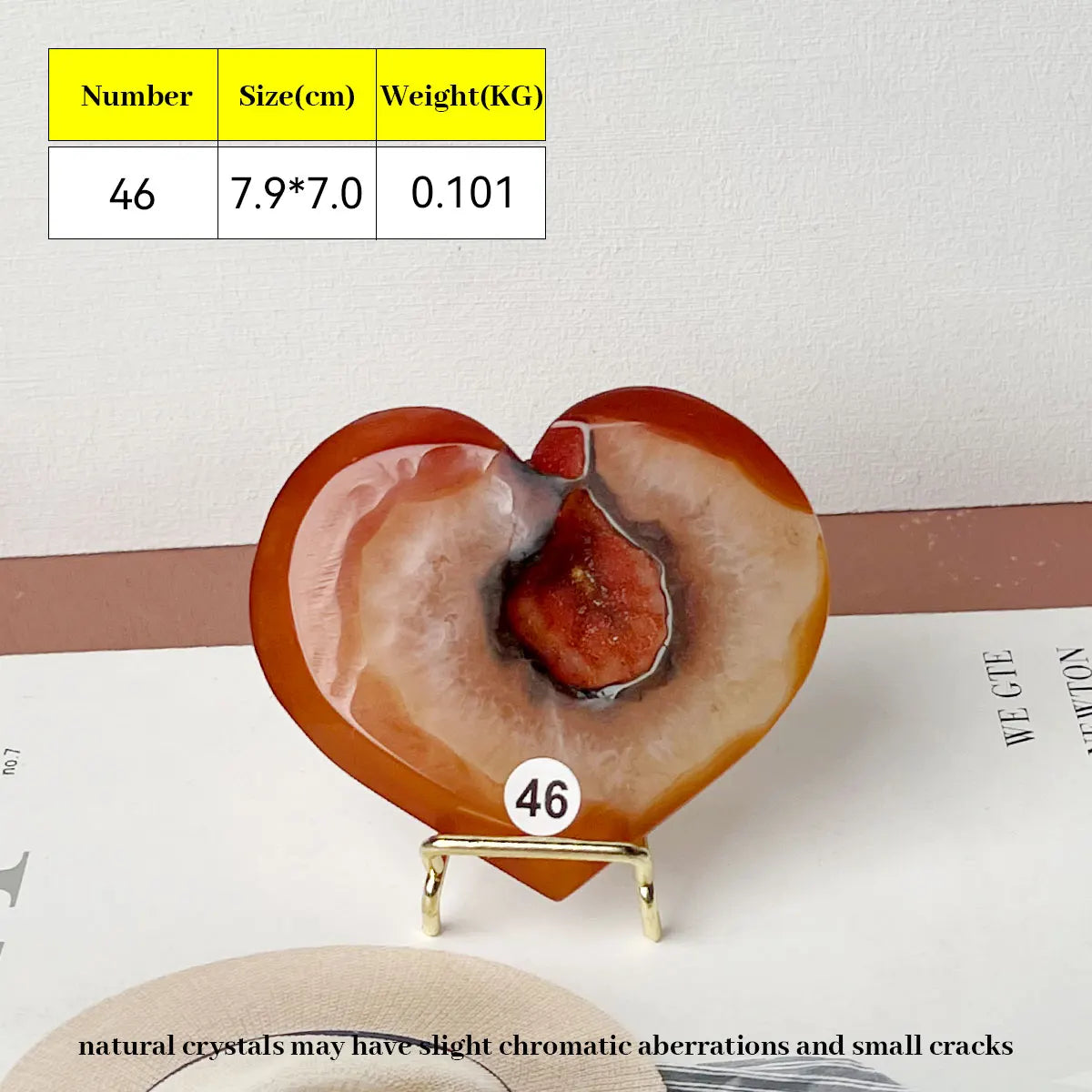 Large Carnelian Crystal Druzy Heart